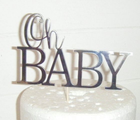 Oh Baby Shower Cake Topper Design 3