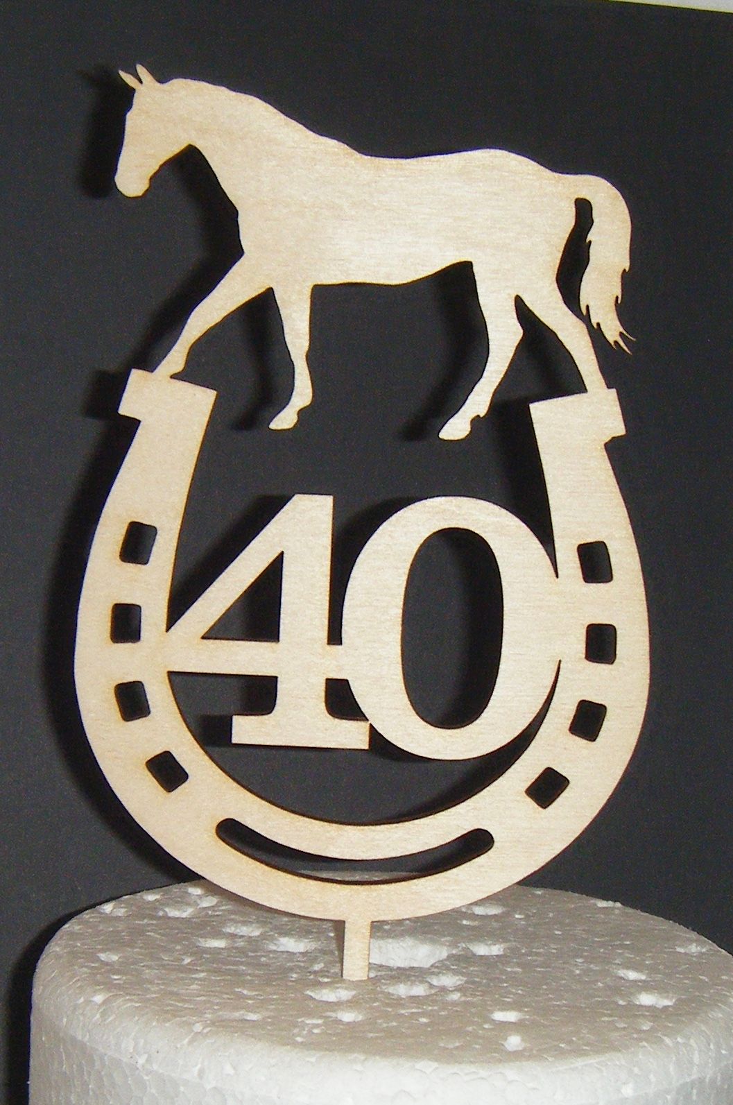 ANY Number 40 or 21, 18, 30, 50, etc with Horse and Horseshoe Cake Topper