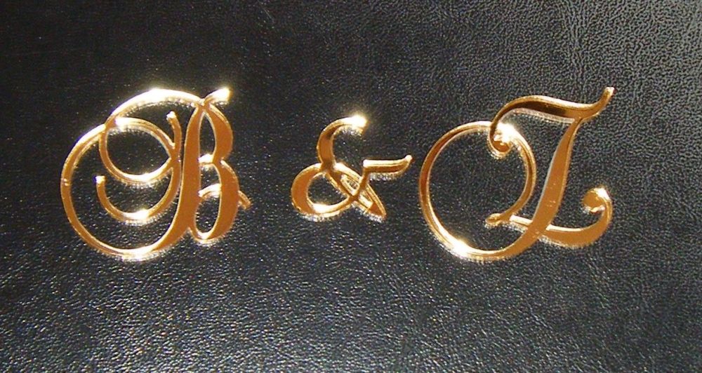 Custom Small Initials Letters for Front of Cake Style 4