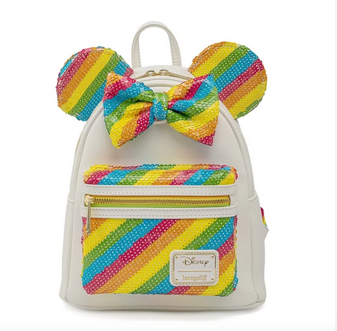 Rainbow Sequin Disney Minnie Loungefly Mini Backpack Bag