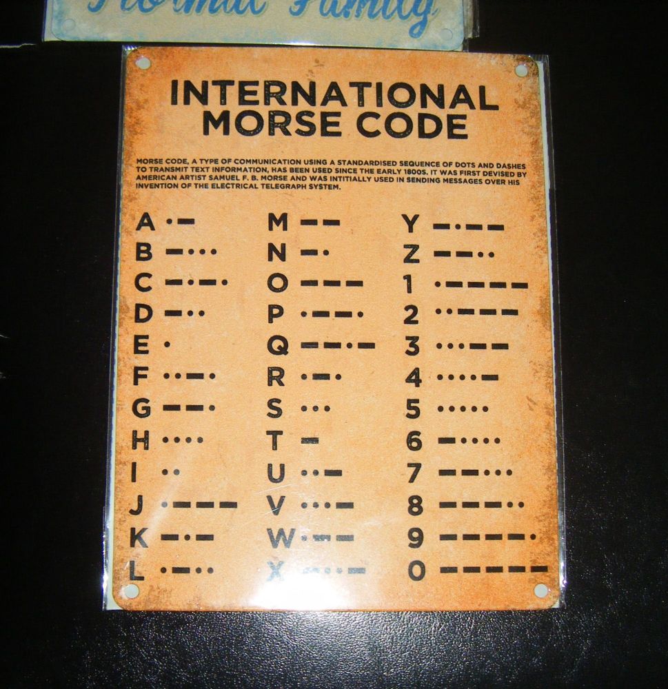 Morse Code A-Z Metal Wall Sign