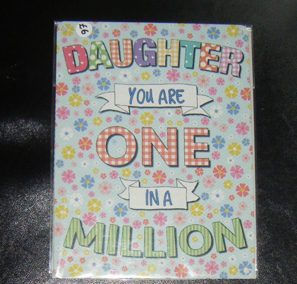 Daughter One In A Million Metal Wall Sign