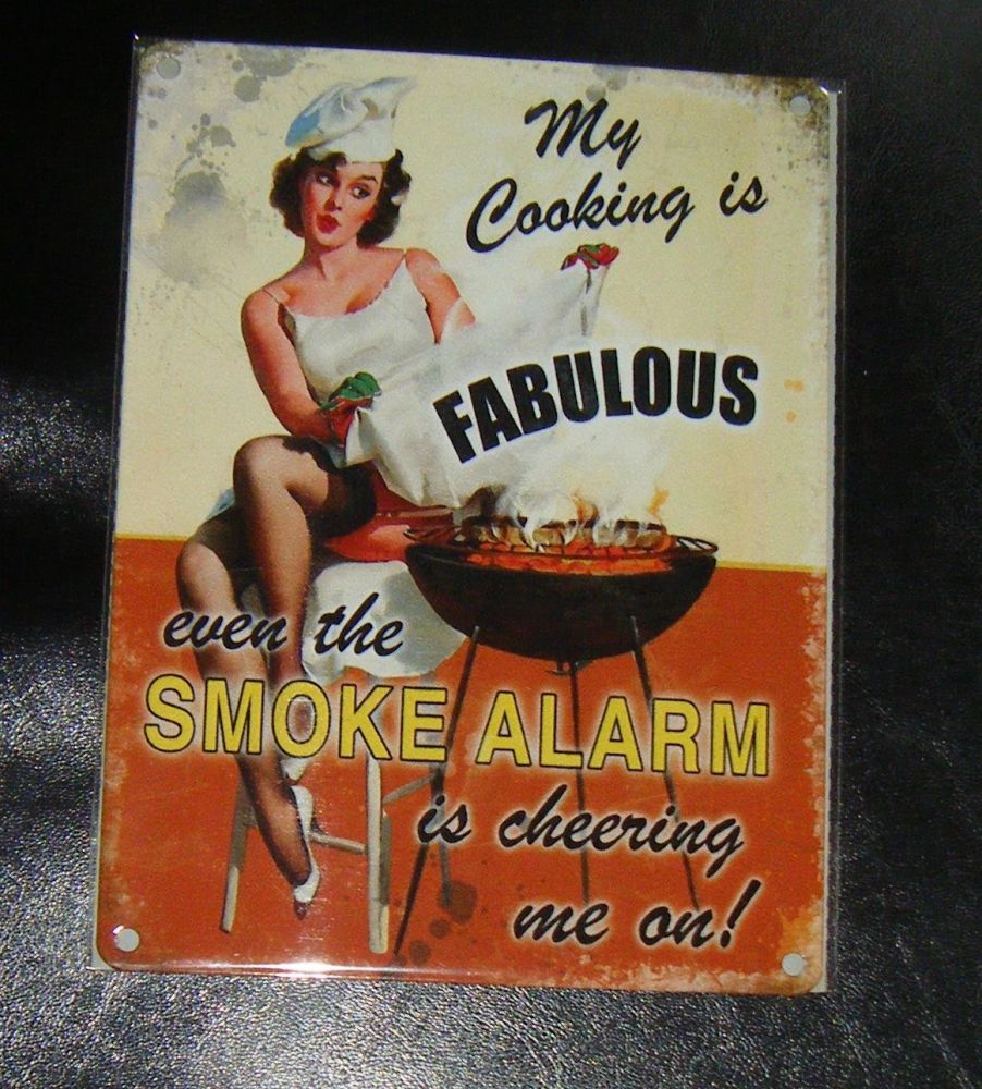 Cooking Is Fabulous Funny Metal Wall Sign