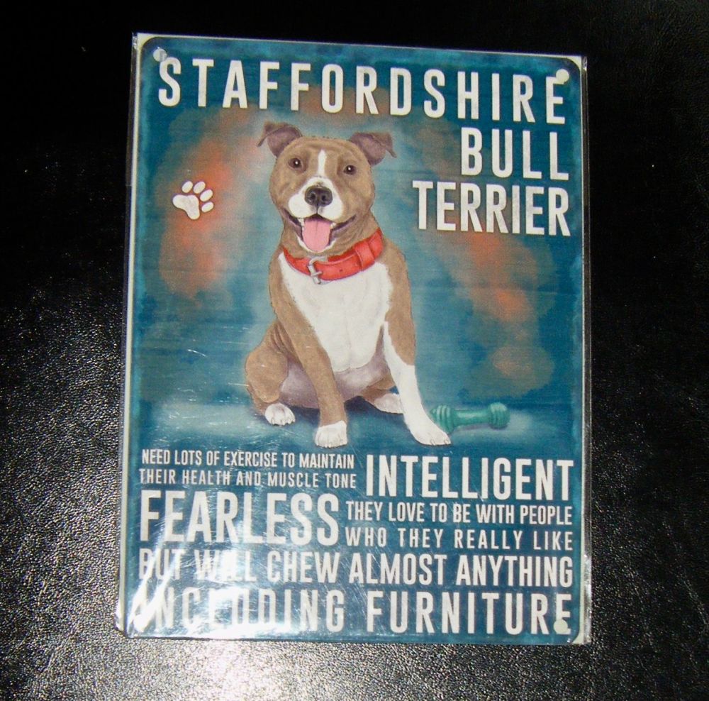 Staffordshire Bull Terrier  - Dog Breed Metal Wall Sign