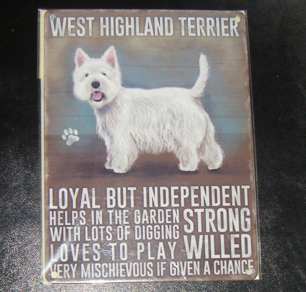 West Highland Terrier  - Dog Breed Metal Wall Sign