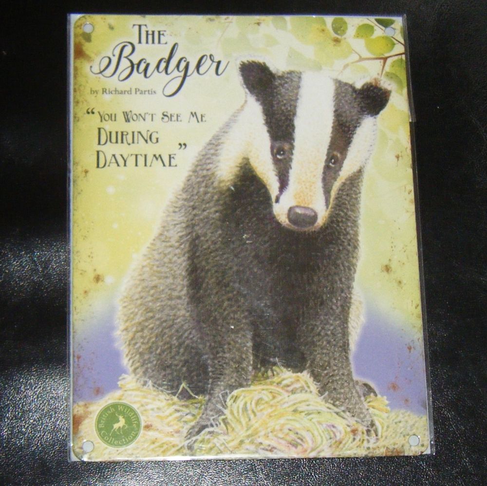 The Badger - Animal Metal Wall Sign