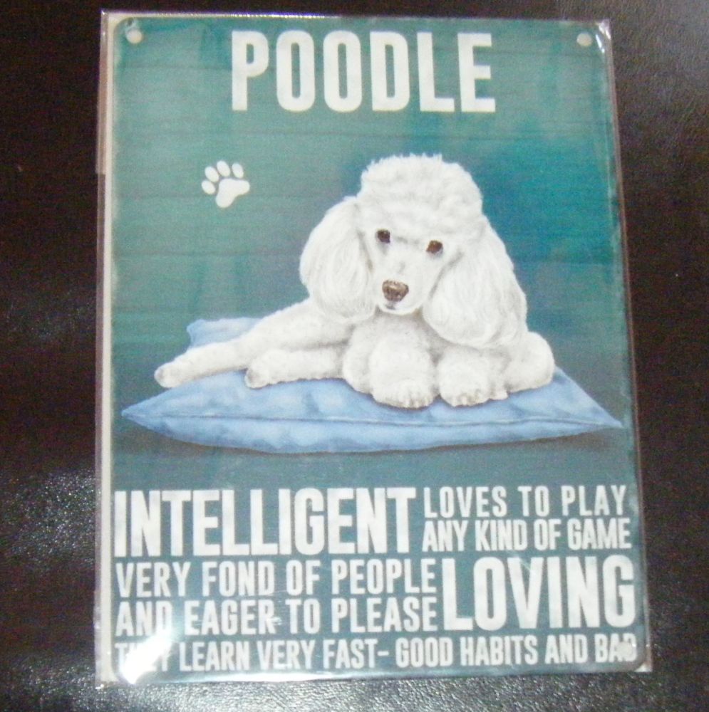 Poodle - Dog Breed Metal Wall Sign