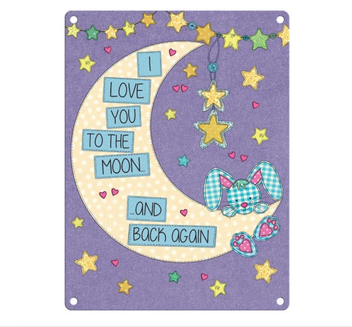 I Love You to the Moon and Back  Metal Wall Sign