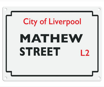 Beatles Street Sign - Mathew Street Metal Wall Sign