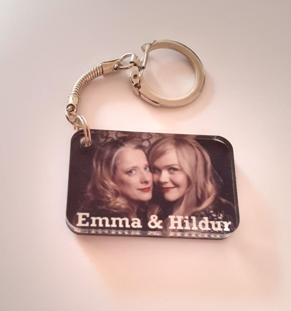 Custom Picture Acrylic Keyring Tag - Photo or Wording etc