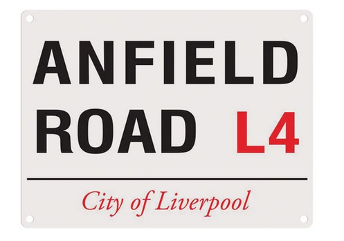 Liverpool Street Sign - Anfield Road Metal Wall Sign