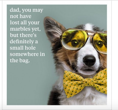 Dad ...Not Lost Your Marbles - Dog Greeting Card Blank Inside