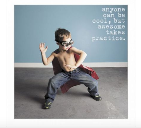 Awesome Takes Practice Greeting Card - Funny Greeting Card Blank Inside