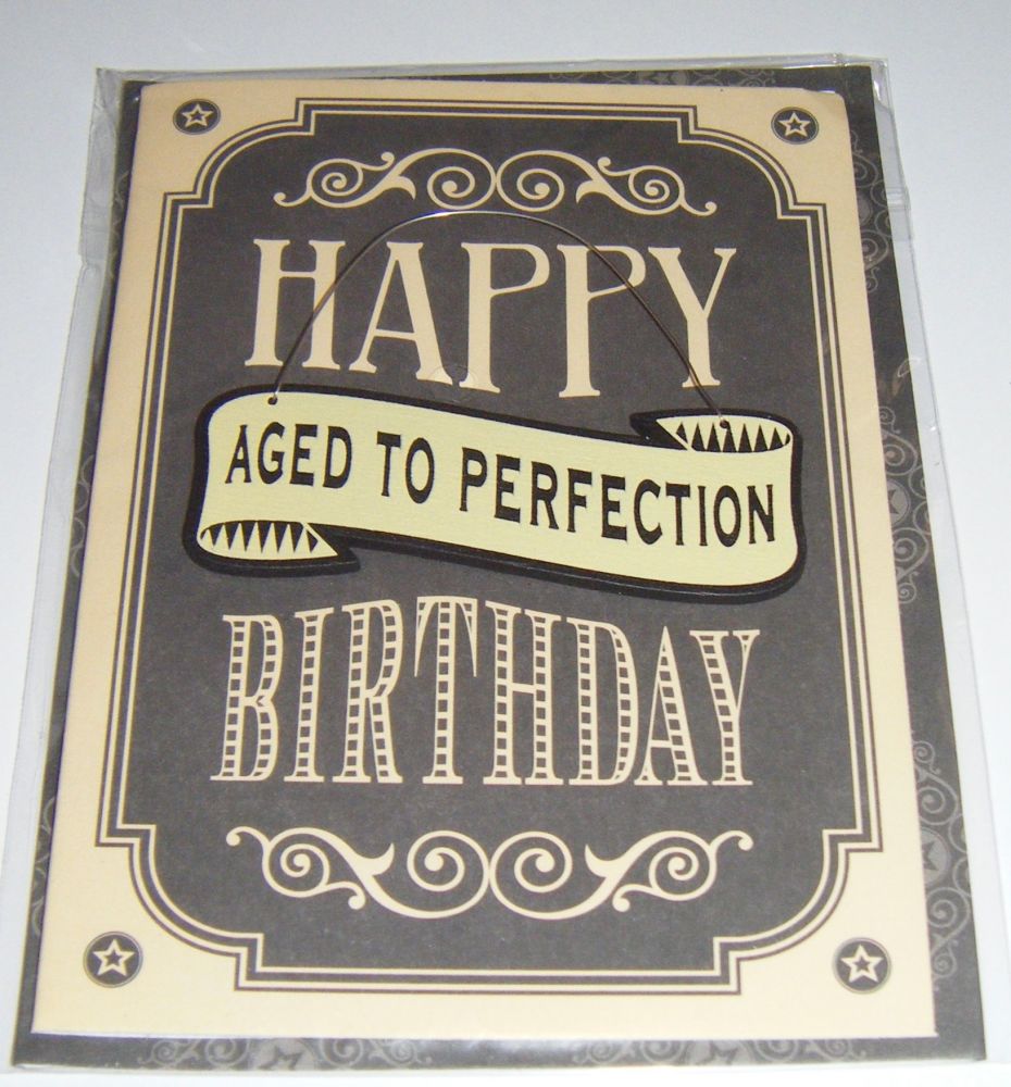 Aged to Perfection - Wooden Hanger Greeting Card Blank Inside