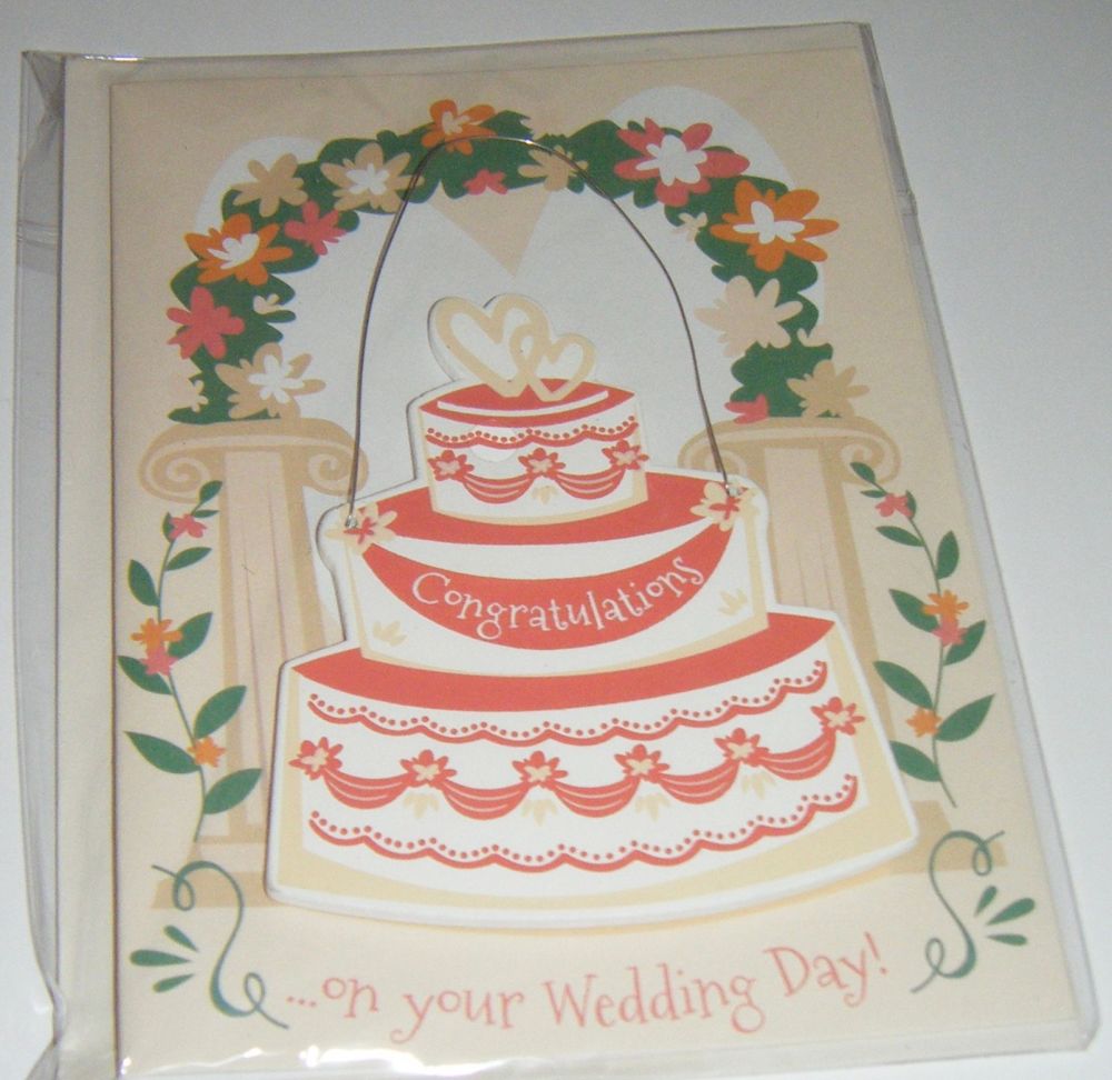 On Your Wedding Day - Wooden Hanger Greeting Card Blank Inside