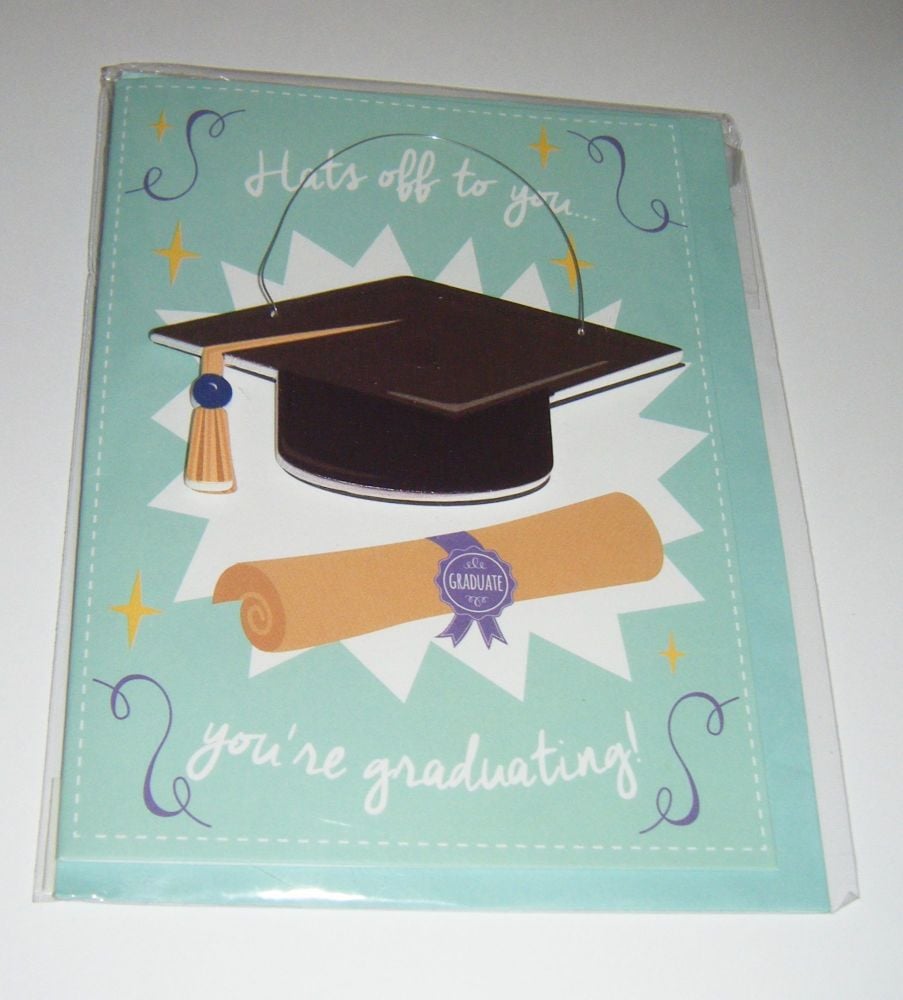 Graduation - Wooden Hanger Greeting Card Blank Inside