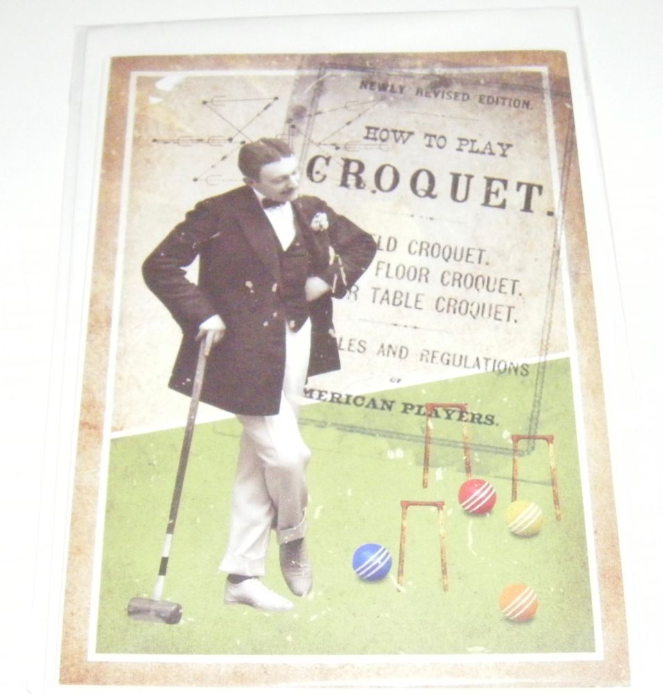 Vintage Sport - Croquet Greeting Card Blank Inside