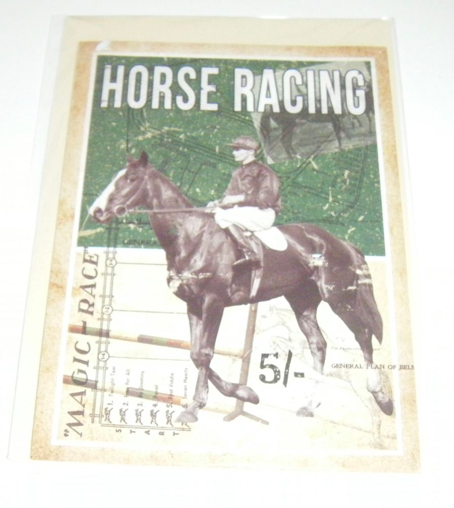 Vintage Sport - Horse Racing Greeting Card Blank Inside