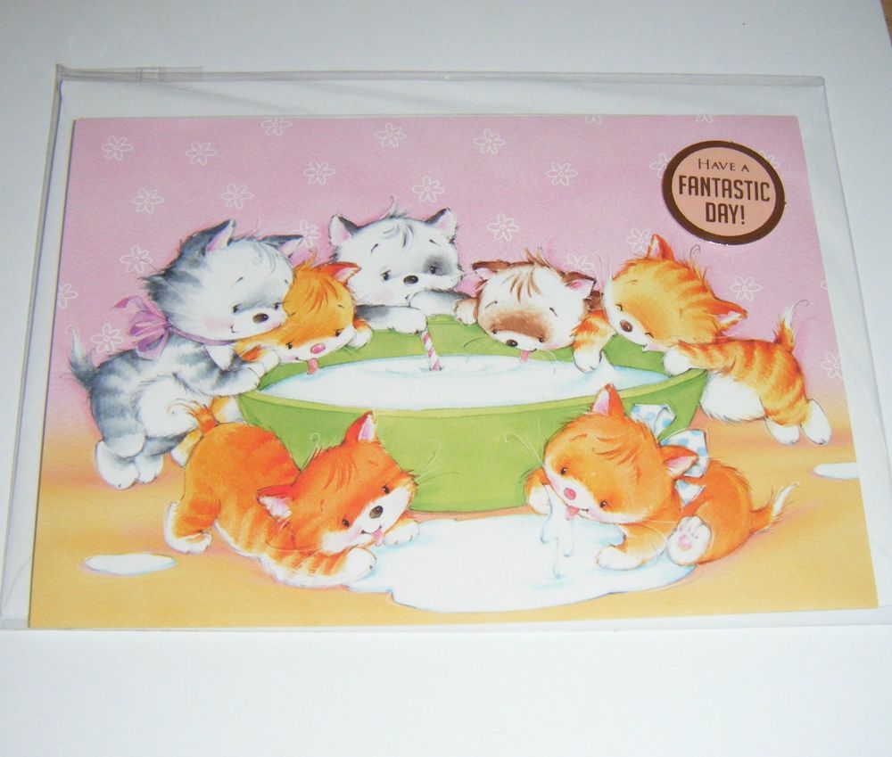 Have A Fantastic Day Kittens - Greeting Card Blank Inside