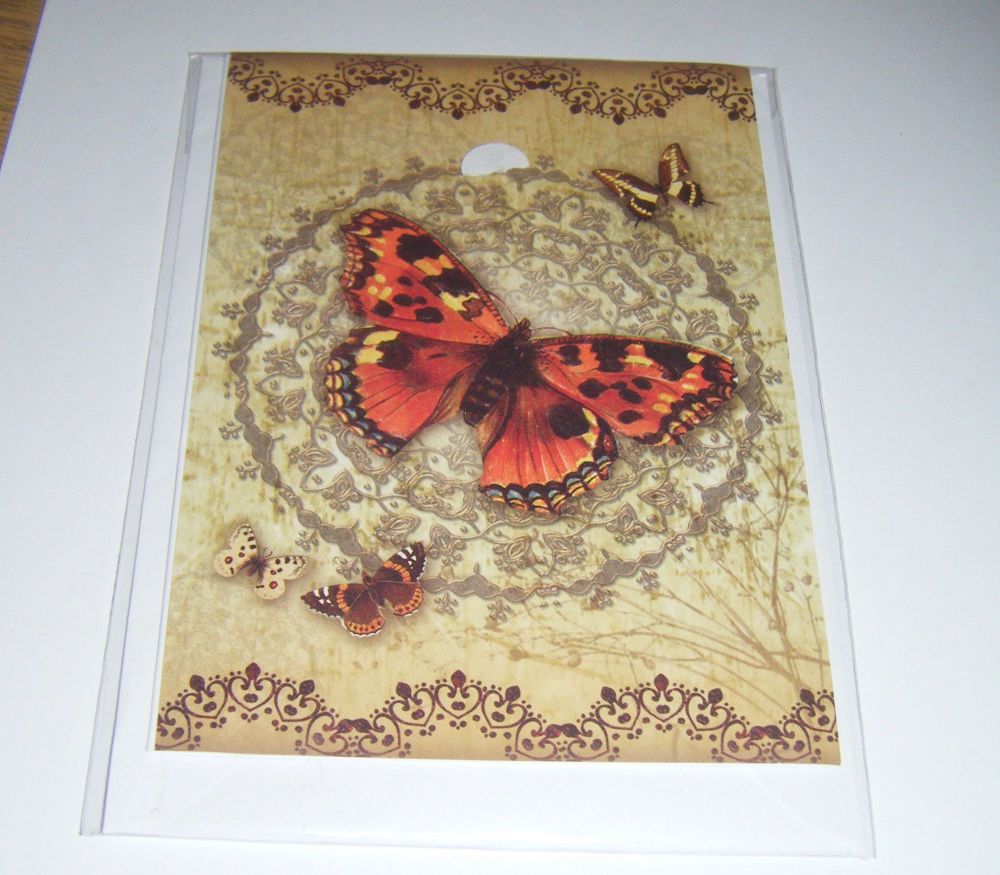 Vintage Butterfly - Greeting Card Blank Inside