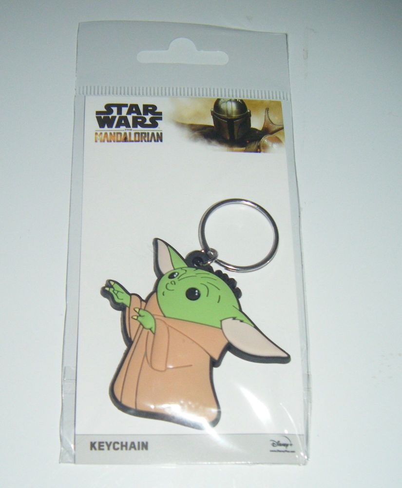 Star Wars Mandalorian Yoda Cute  - Quality Rubber Keyring