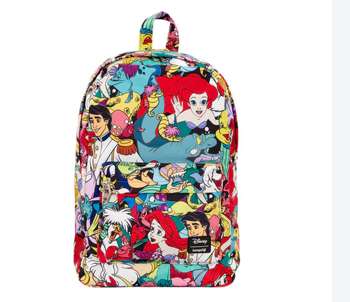 Ariel Characters - Disney Loungefly Nylon Backpack Print