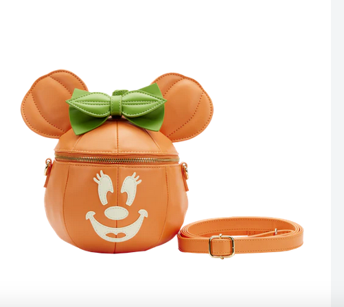 Minnie Pumpkin Glow in Dark Face Loungefly Disney Crossbody Bag 