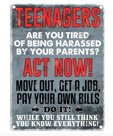 Teenagers Act Now Sign Metal Wall Art
