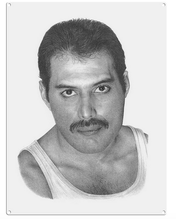 Freddie Mercury Portrait Icons Sign Metal Wall Art