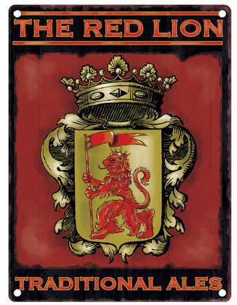 The Red Lion Pub Sign Metal Wall Art