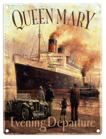 Queen Mary Ship Metal Wall Sign