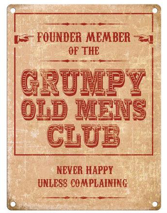 Grumpy Old Men's Club Metal Wall Sign