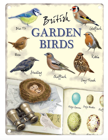 British Garden Birds Metal Wall Sign