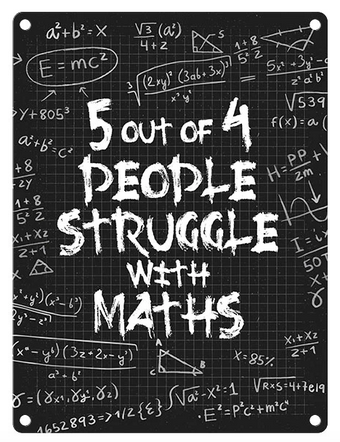 Struggle with Maths Funny Metal Wall Sign