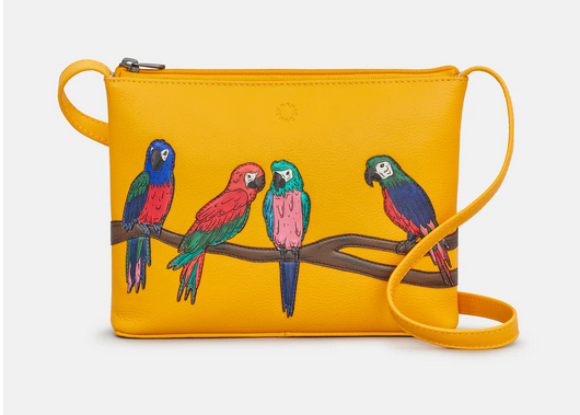 Parrot Design Leather Cross Body Bag - Yoshi