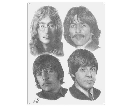 Beatles Portrait Icons Sign Metal Wall Art