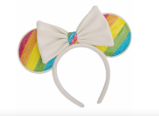 Loungefly Disney Rainbow Sequin Minnie Ears Headband