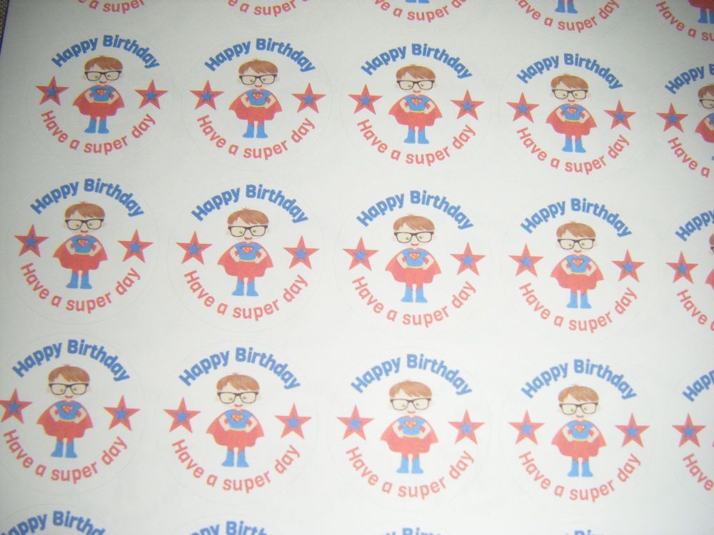 Happy Birthday Hero Design Stickers - Have a Super Day