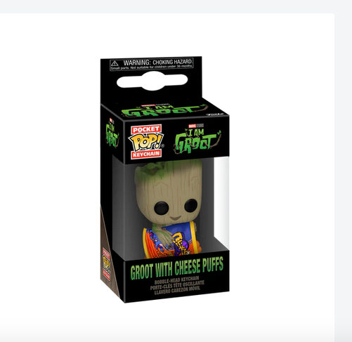 I Am Groot - Cheese Puffs - Mini Funko Pocket Pop Keyring Keychain