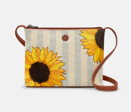 Sunflower Bloom Leather Cross Body Bag - Yoshi
