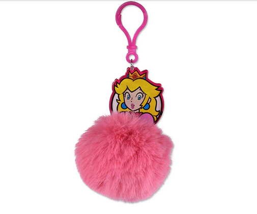 Super Mario (Princess Peach) Pom Pom Keychain - Keyring