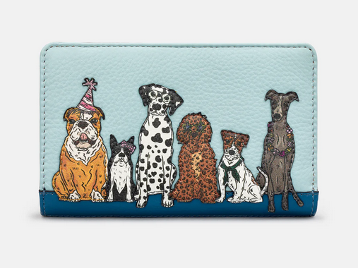 Party Dogs Flap Over Leather Purse - Yoshi