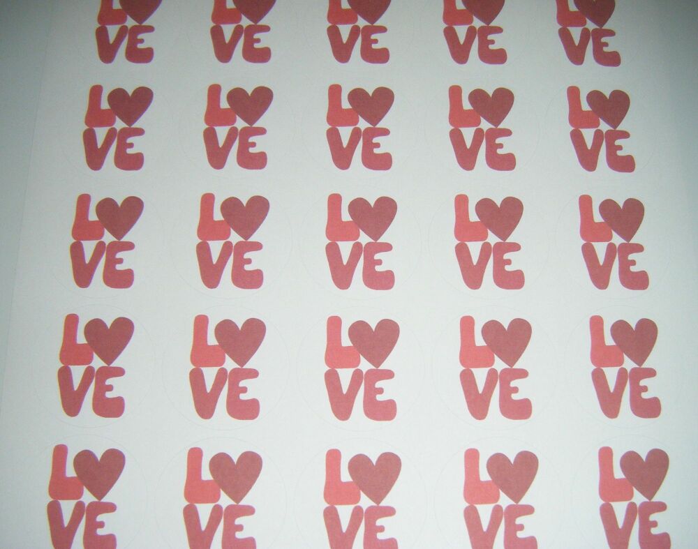 Love Word With Heart Stickers