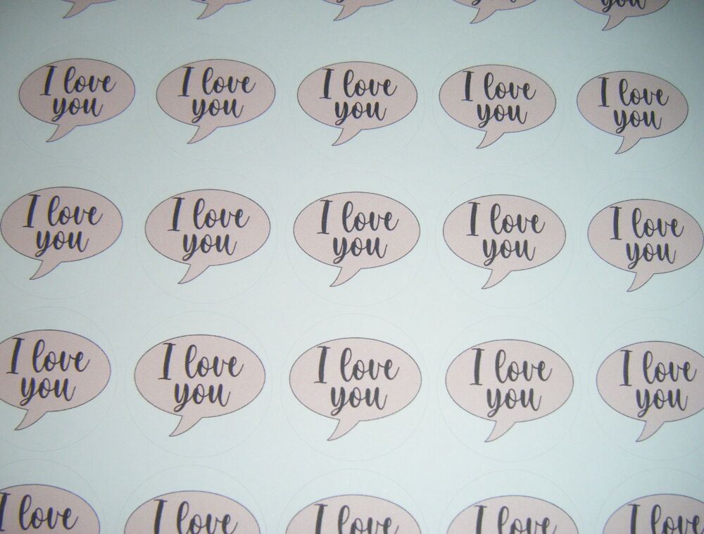 I Love You Speech Bubble Stickers