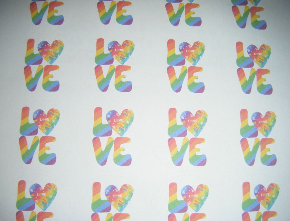 Love Word Pride Rainbow  Fun Stickers