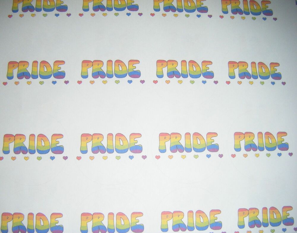 Pride Word Rainbow Fun Stickers