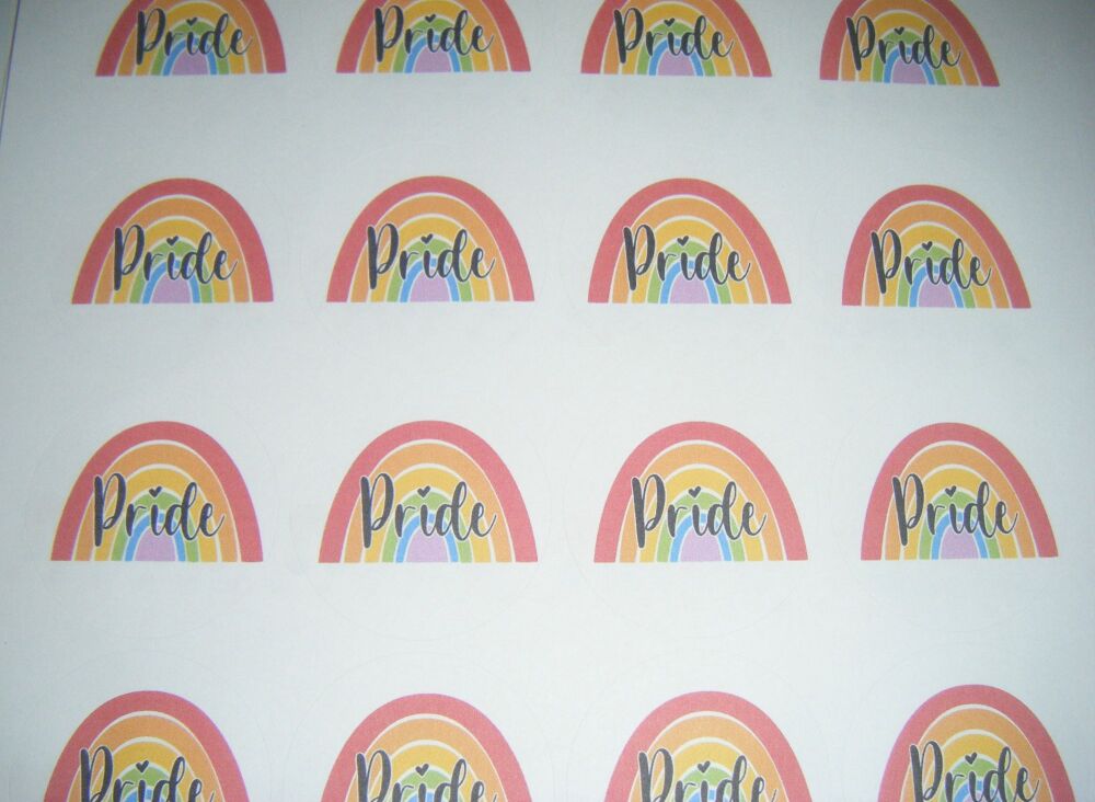 Rainbow With Pride Word  Fun Stickers