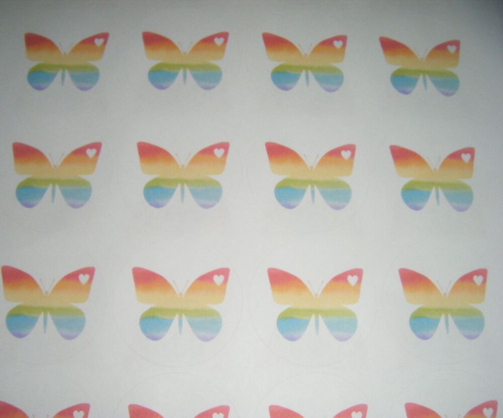 Butterfly Rainbow Pride Fun Stickers