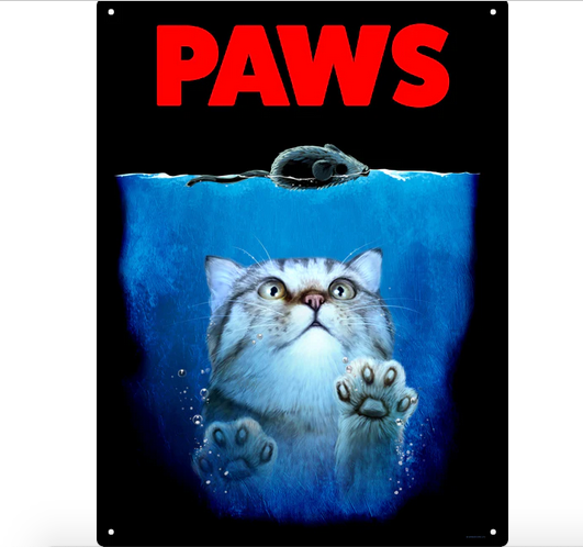 Paws - Cat Film Icons Fun Metal Wall Sign