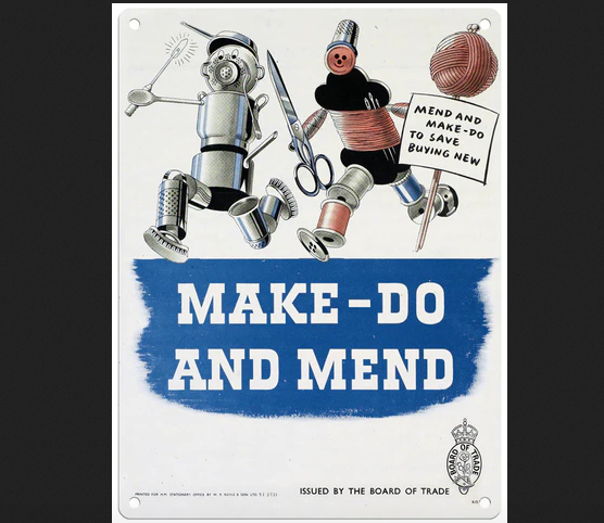 Make Do And Mend Wartime Metal Wall Sign